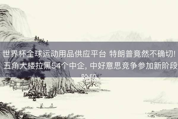 世界杯全球运动用品供应平台 特朗普竟然不确切! 五角大楼拉黑54